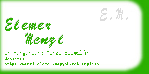 elemer menzl business card